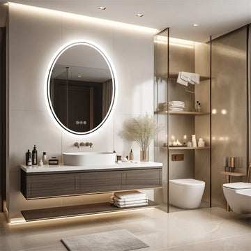 Oval LED Bathroom Mirror Anti-Fog Backlit Dimmable Vanity Mirror