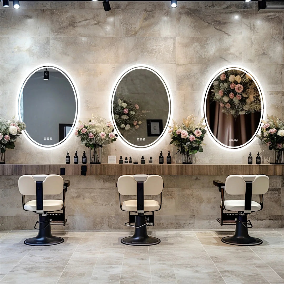 Oval LED Bathroom Mirror Anti-Fog Backlit Dimmable Vanity Mirror