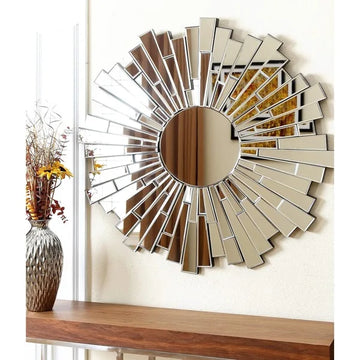 80cm Large Silver Wall Mirror Elegant Modern Living Room Decor