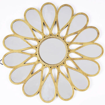 50cm Gold Flower Wall Mirror Modern Decorative Mirror for Living Room